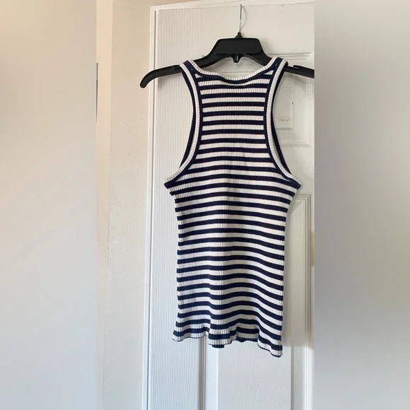 Theory Navy Blue/White Top - Picture 5 of 6